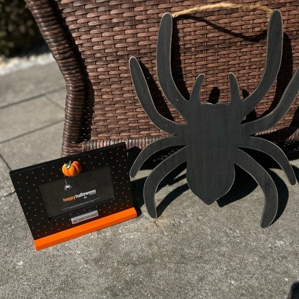 Halloween picture frame and spider decoration